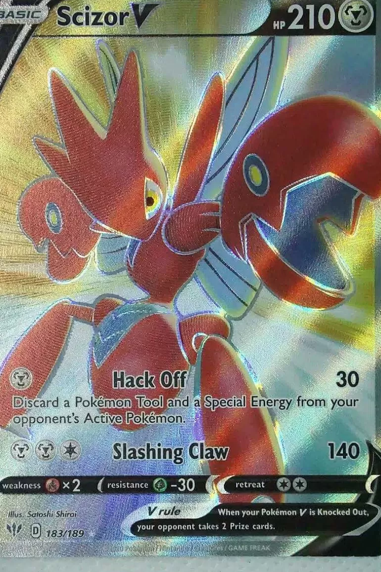 Pocket Monster Pokémon Kort-Scizor V 183/189 Full Art