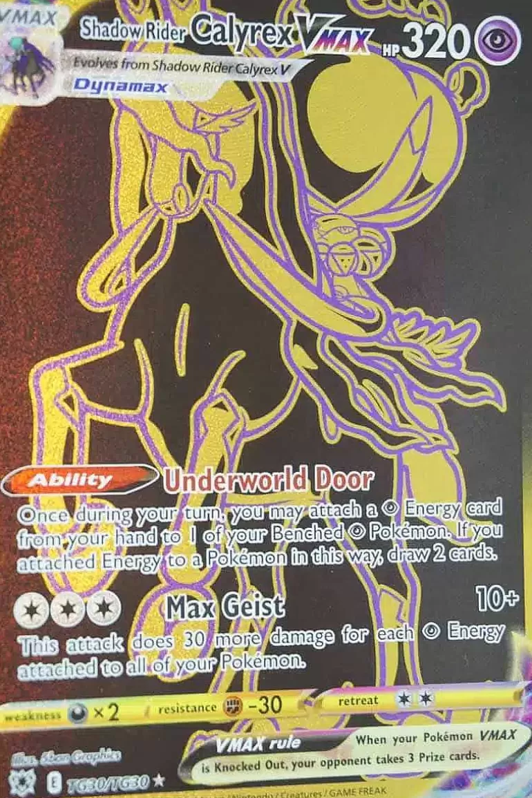 Pocket Monster Pokémon Kort-Shadow Rider Calyrex Vmax Tg30/Tg30 Secret Rare