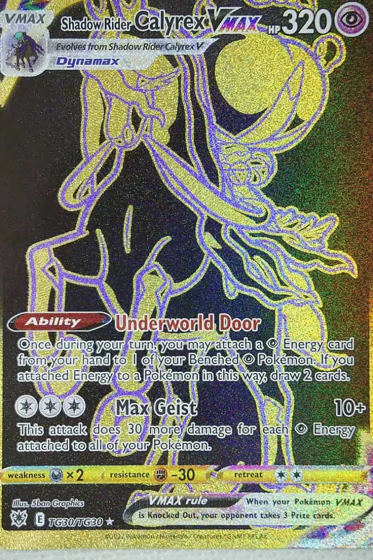 Pocket Monster Pokémon Kort-Shadow Rider Calyrex Vmax Tg30/Tg30 Secret Rare