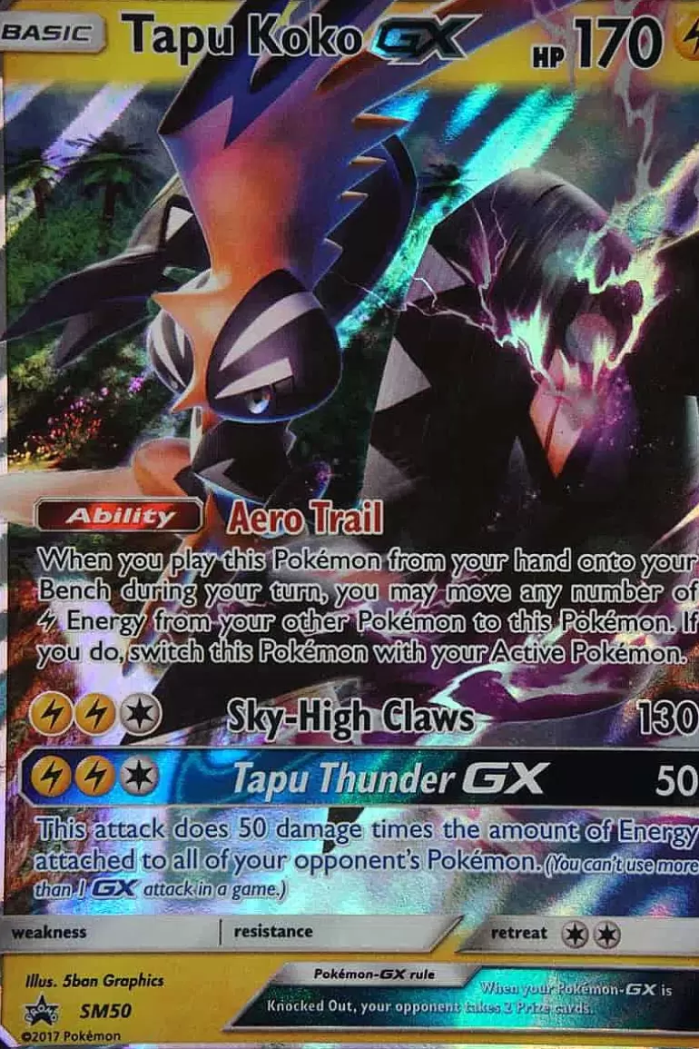 Pocket Monster Pokémon Kort-Shiny Tapu Koko Gx Sm50