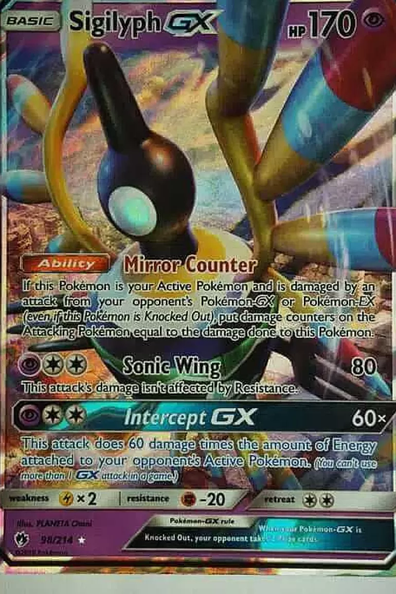 Pocket Monster Pokémon Kort-Sigilyph Gx 98/214