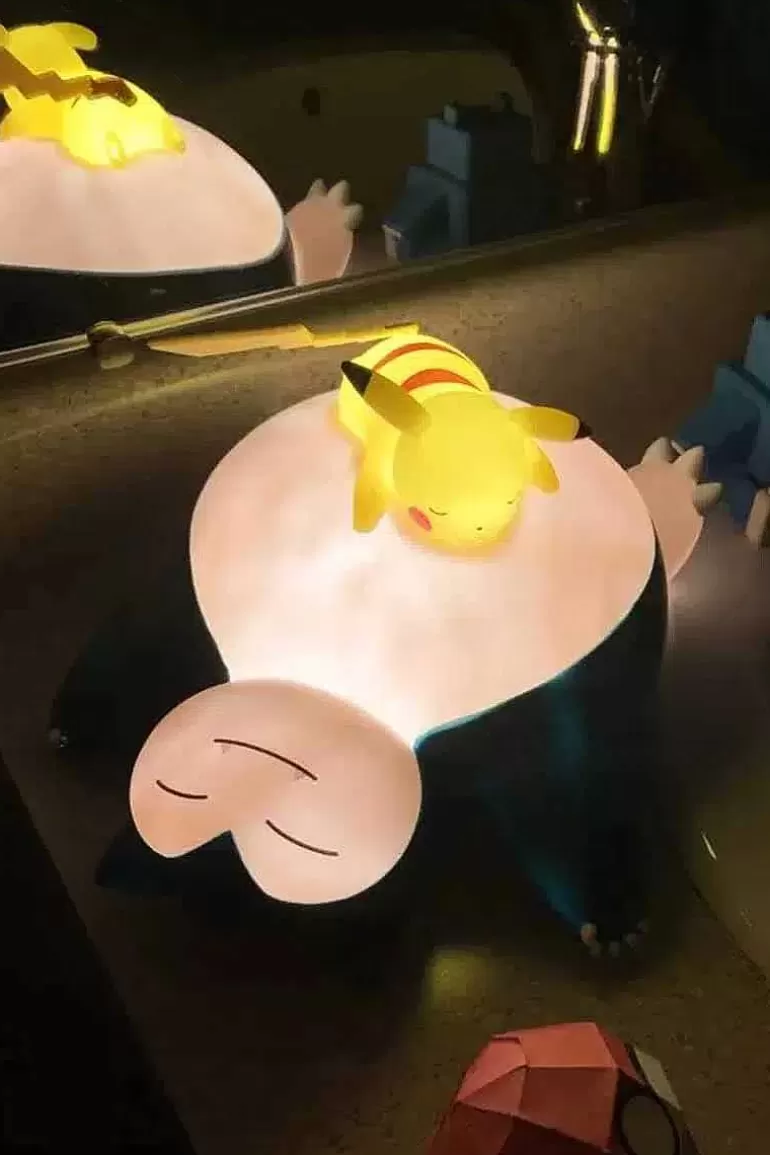 Pocket Monster Pokémon Til Børneværelset-Snorlax & Pikachu Led Touch Sensor Lampe