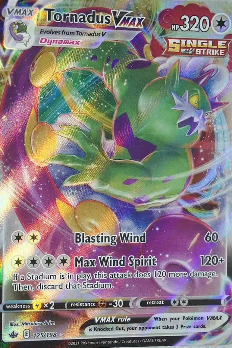 Pocket Monster Pokémon Kort-Tornadus Vmax 125/198