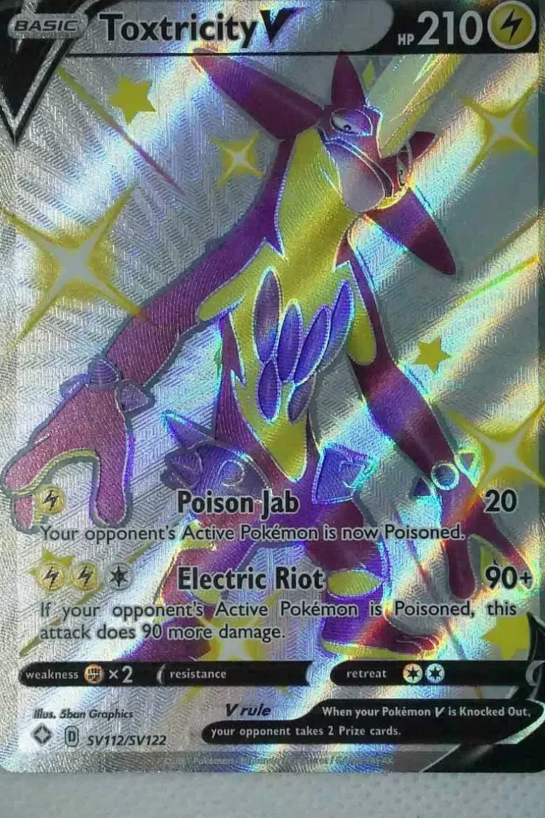 Pocket Monster Pokémon Kort-Toxtricity V Sv112/Sv122 Shiny Rare