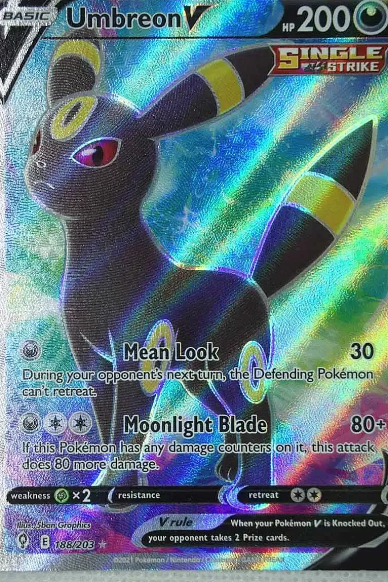 Pocket Monster Pokémon Kort-Umbreon V 188/203 Full Art