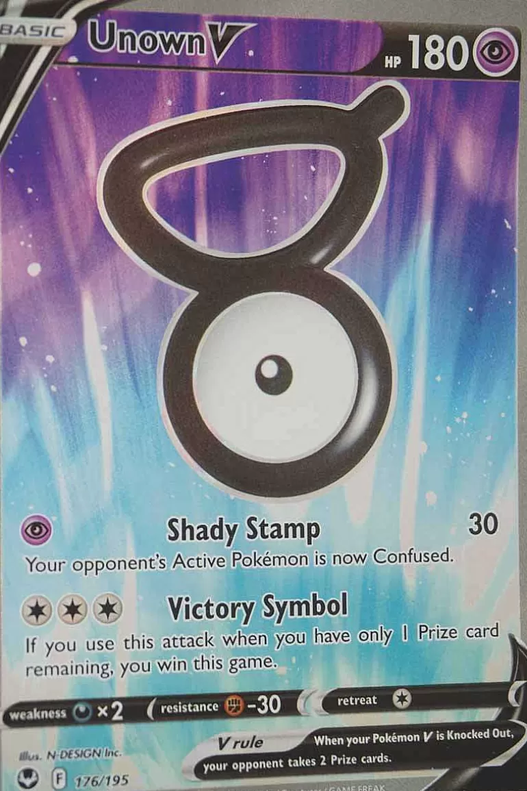 Pocket Monster Pokémon Kort-Unown V 176/195 Full Art
