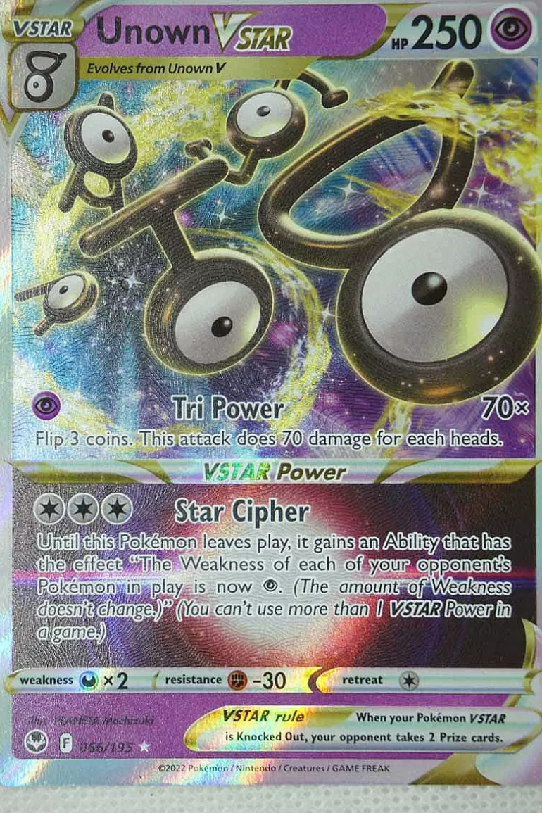 Pocket Monster Pokémon Kort-Unown Vstar 066/195